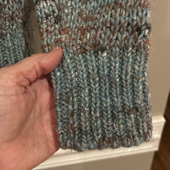 Moth Anthropologie Chunky Knit Marled Green Sweater Size Small - Picture 7 of 9